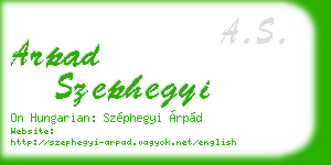 arpad szephegyi business card
